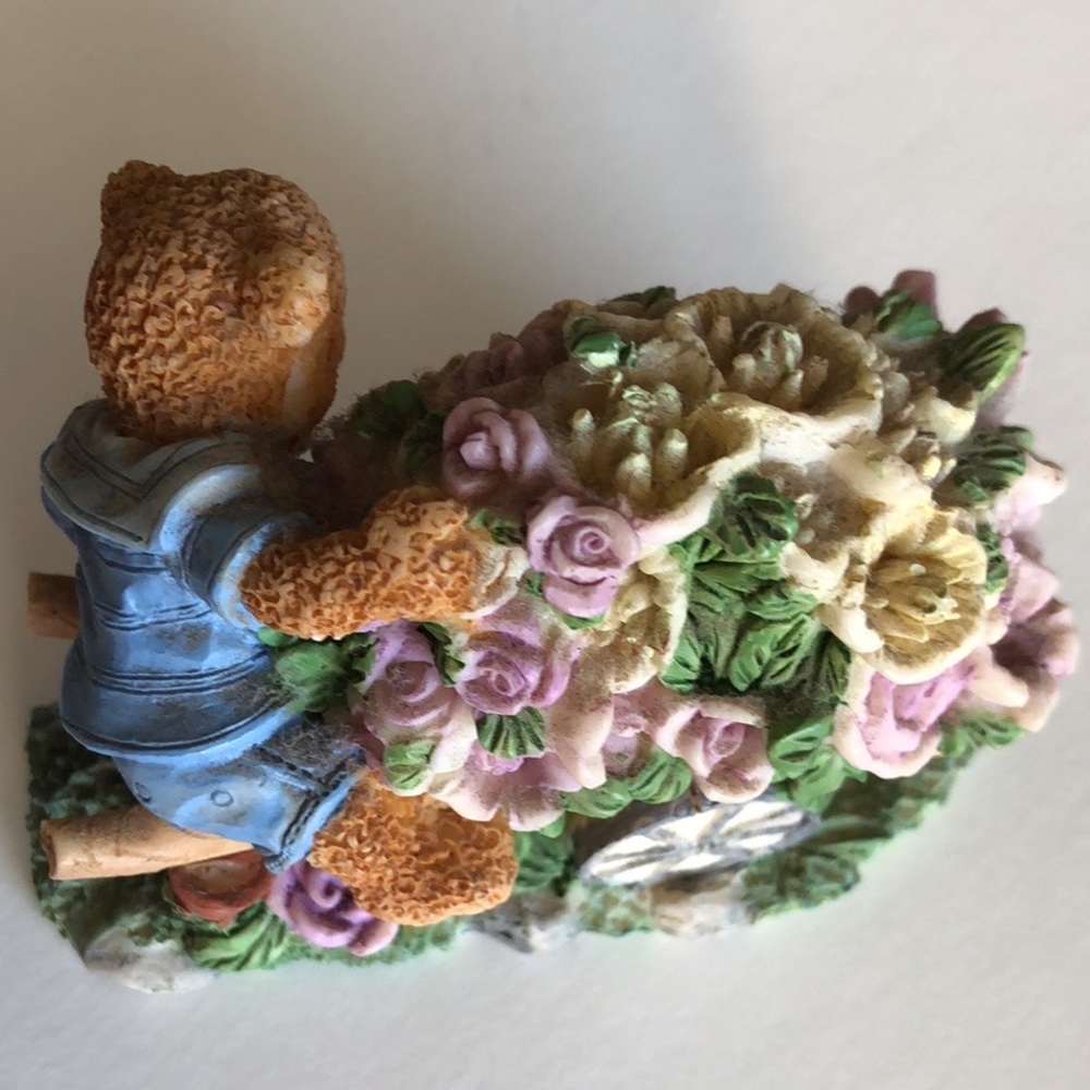 Happy Spring Flower Garden Teddy Bear Figurine - Picture 9 of 16